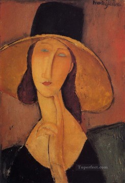大きな帽子をかぶったジャンヌ・エビュテルヌの肖像画 アメデオ・モディリアーニ Oil Paintings